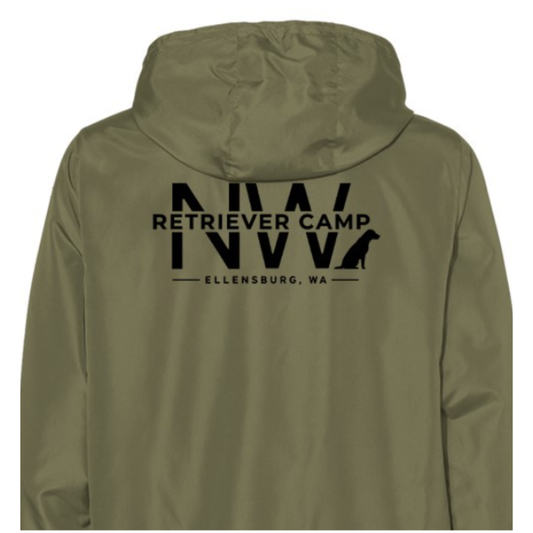 NW Retriever Camp Local Logo - Army Black Zipper Lightweight Anorak