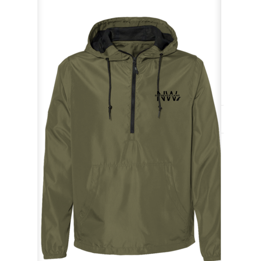 NW Retriever Camp Local Logo - Army Black Zipper Lightweight Anorak