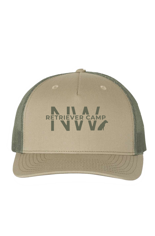 NW Retriever Camp Richardson 112 Trucker Hat - Pale Khaki/Loden Green